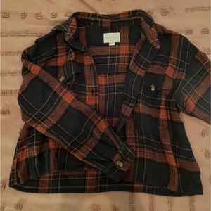 American eagle cropped flannel